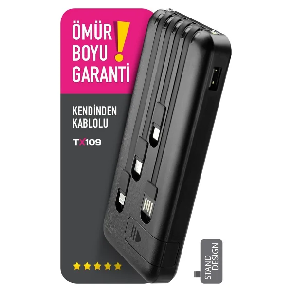 Powerway TX109 Siyah 10000 mAh Powerbank - Görsel 3