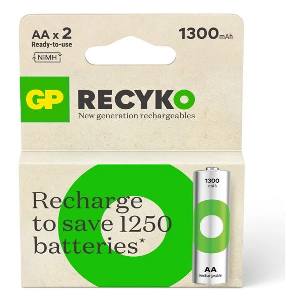 Gp Recyko 1300 mAh 2'li Şarjlı Aa Kalem Pil - Görsel 10