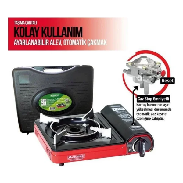 Orcamp Ck-505 Portatif 227 Gr 8 Adet Kartuşlu Kamp Ocağı - Görsel 4