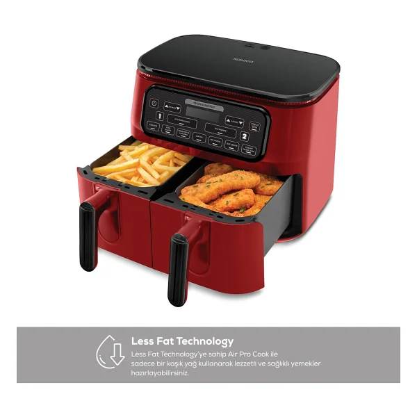 Karaca Air Pro Cook Duo Köz Xxxl Ruby 8 Lt Yağsız Fritöz - Görsel 9