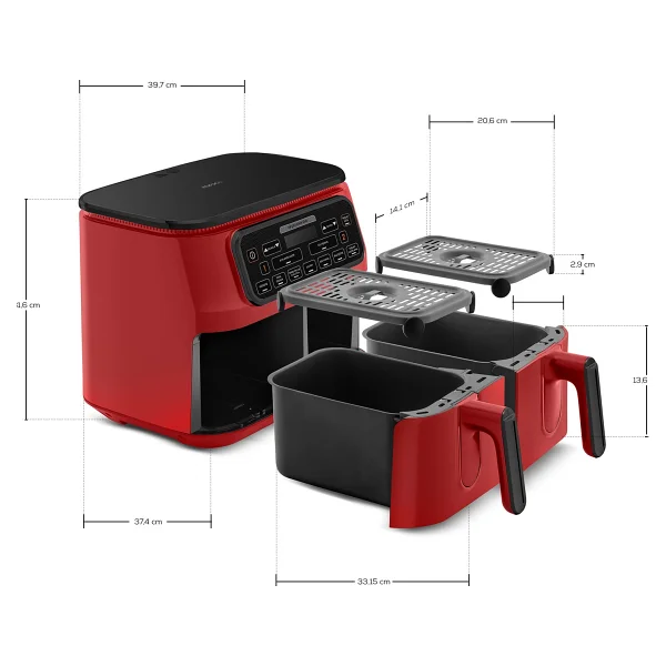 Karaca Air Pro Cook Duo Köz Xxxl Ruby 8 Lt Yağsız Fritöz - Görsel 10