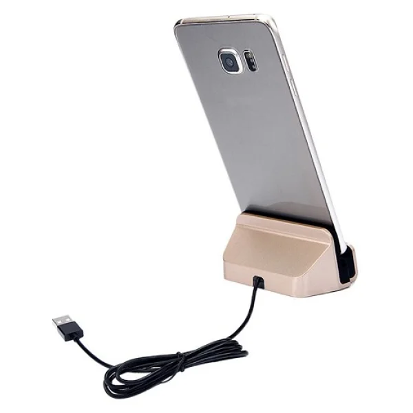 Notech Micro USB Universal Masaüstü Şarj Aleti Dock Gold - Görsel 3