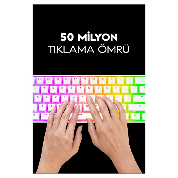 Rampage Parvus Kb-R135 RGB Tkl Red Switch Kablolu Mekanik Oyuncu Klavyesi - Görsel 3