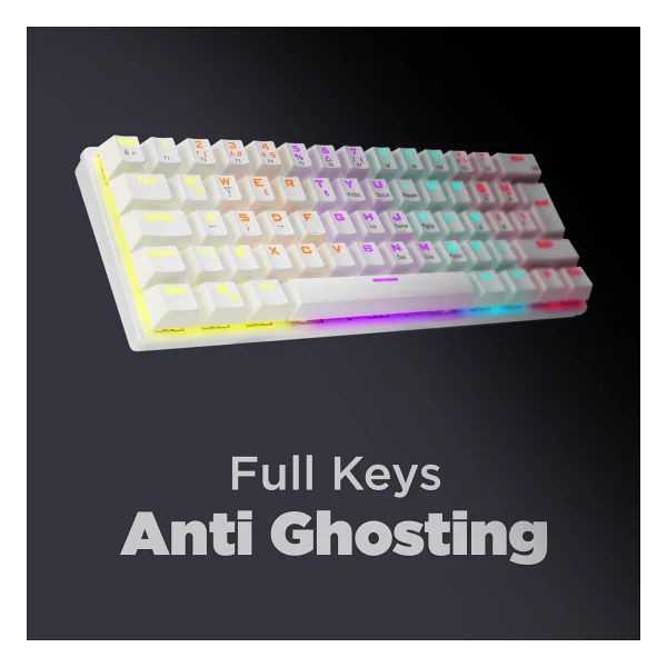 Rampage Ally K11 Beyaz Tkl Red Switch Kablolu Mekanik Oyuncu Klavyesi - Görsel 6