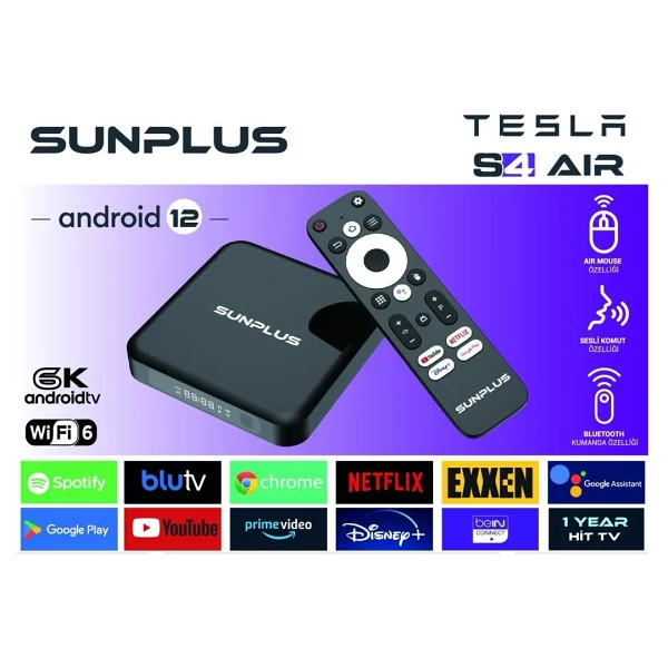 Sunplus Tesla S4 Air 32 GB 4K Android TV Box - Görsel 4