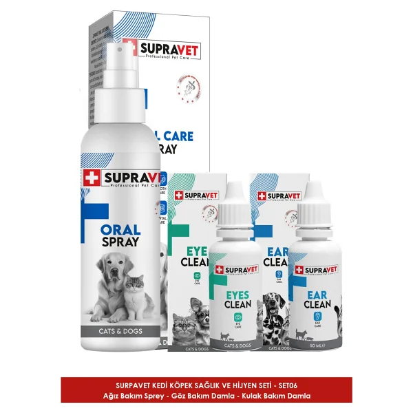 Supravet Set-006 Supravet Kedi Köpek Sağlık / Bakım Seti (Ağız -Göz- Kulak) - Görsel 5