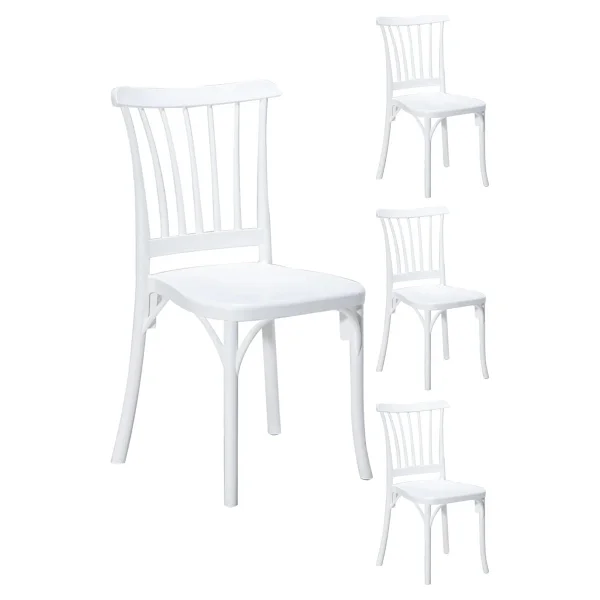 Mobetto 4 Adet Violet Beyaz Sandalye / Balkon-Bahçe-Mutfak - Görsel 6
