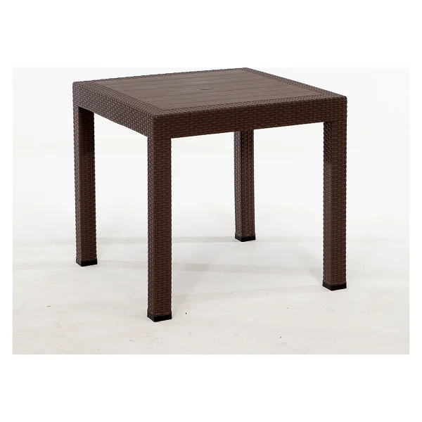 Mobetto Rattan 80x80 Camsız Kahve Masa - Bahçe&Balkon&Teras - Kahverengi - Görsel 4
