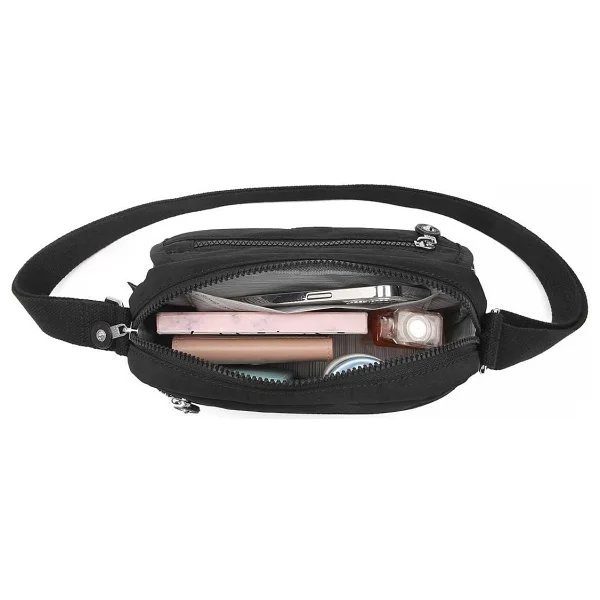 Smart Bags Postacı Kadın Çantası Krinkıl Kumaş 3166 - Siyah - Görsel 5