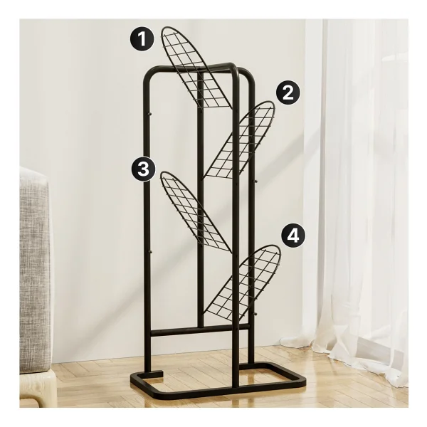 Bino 4 Katlı Metal Çiçeklik Dekoratif Lüks Bahçe Mobilyası Bahçe Balkon Rafı - Görsel 2