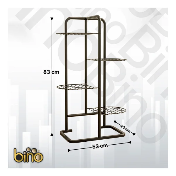 Bino 4 Katlı Metal Çiçeklik Dekoratif Lüks Bahçe Mobilyası Bahçe Balkon Rafı - Görsel 4