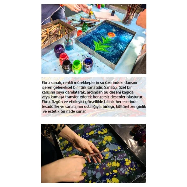 Cadence Ebru Boyası 11li Set Ebru Boya Seti Başlangıç Ebru Seti Hazır Ebru Boyası - Görsel 4
