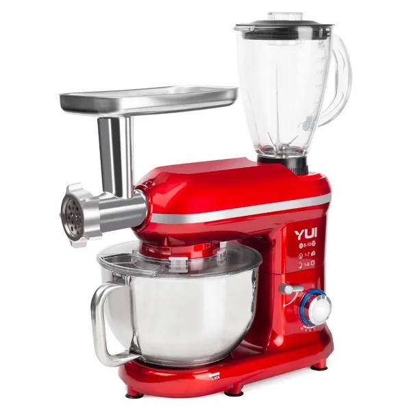 Yui M-120 Multi Fonksiyonel 1300 W 5 lt Kırmızı Stand Mikser - Görsel 2