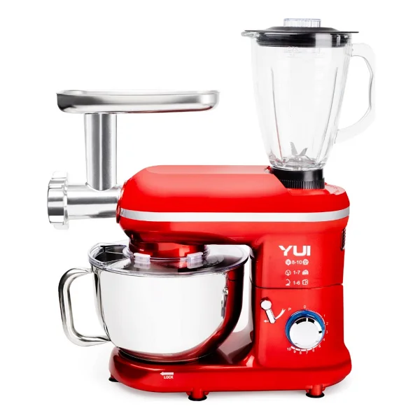 Yui M-120 Multi Fonksiyonel 1300 W 5 lt Kırmızı Stand Mikser - Görsel 3