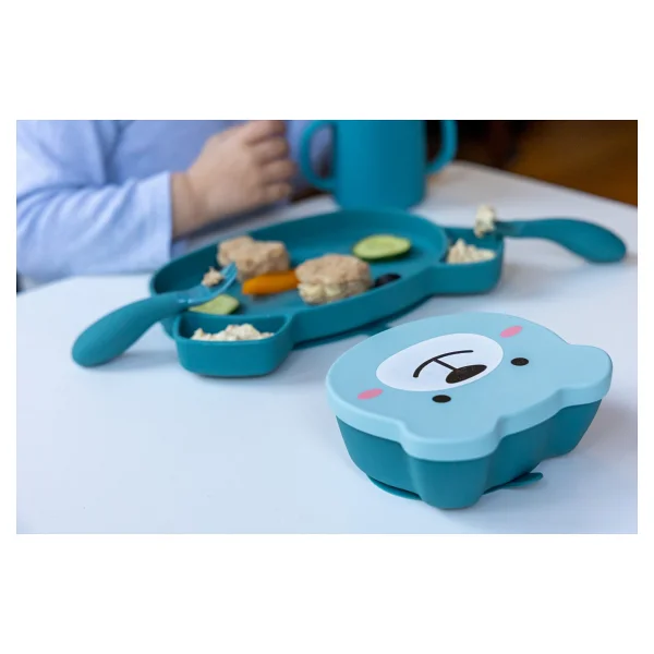 Tum Tum Silikon Beslenme Seti Boris Bear (5 Parça) - Görsel 4