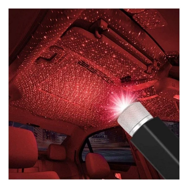 Meyzone Kırmızı Ayak Altı Tavan LED Araç Içi Aydınlatma Oto Araba Iç Disko Ayarlanır USB Lamba Işık - Görsel 4