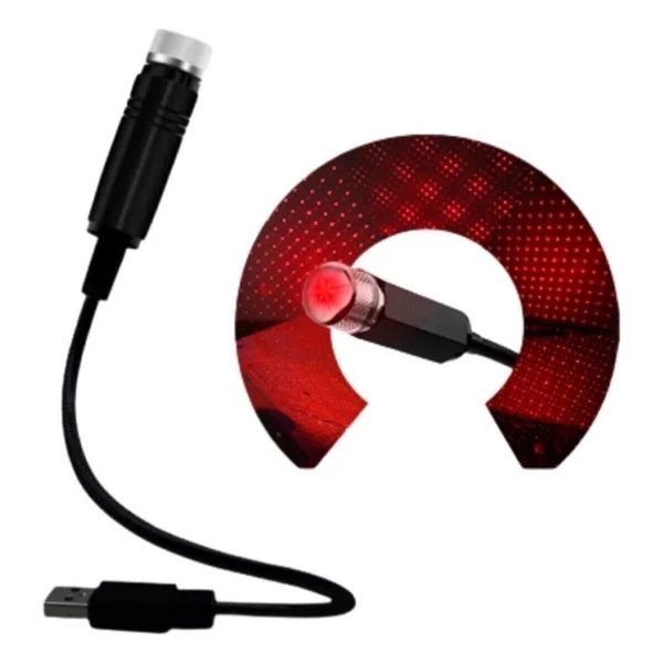 Meyzone Kırmızı Ayak Altı Tavan LED Araç Içi Aydınlatma Oto Araba Iç Disko Ayarlanır USB Lamba Işık - Görsel 2