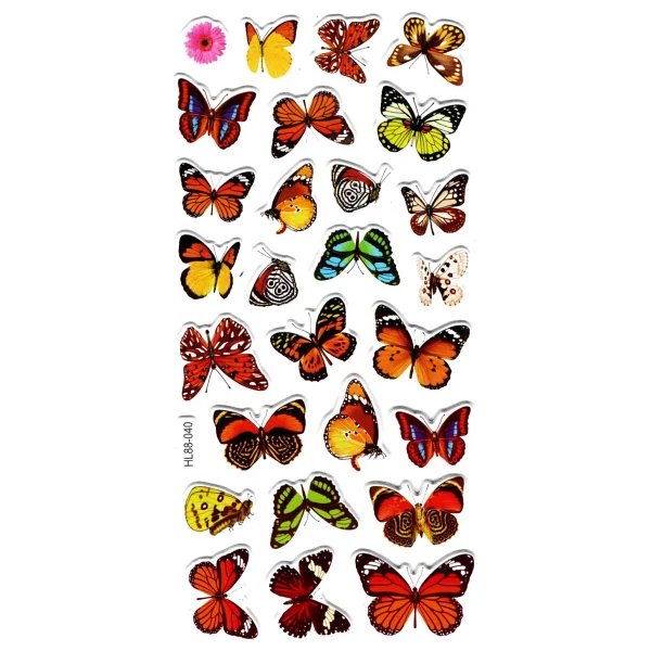 Limmy Sticker Kabartmalı Stiker Defter, Planlayıcı Etiket (Hl88-040) - 17x9 Cm - Kahverengi Kelebekler - Görsel 2