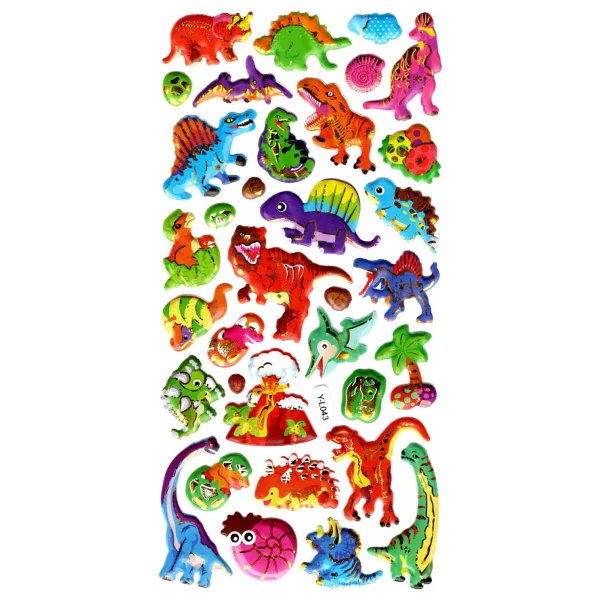 Limmy Sticker Kabartmalı Stiker Defter, Planlayıcı Etiket (Lımyl-043) - 17x9 Cm - Vahşi Dinazorlar - Görsel 2