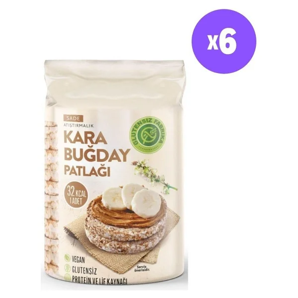 Glutensiz Fabrika Karabuğday Patlağı Sade 100 G X 6 Paket (Glütensiz & Vegan) - 600 Gr - Görsel 5