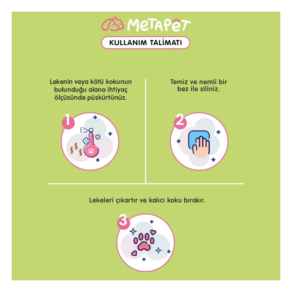 Metapet Doğal Çiçek Esanslı 500 Ml Kedi Koku Giderici Ve Leke Çıkarıcı Sprey - Görsel 4