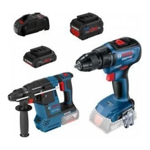 Bosch Gbh 18v-26 Kırıcı-Delici + Gsr 18v-50 Vidalama 4 Ah + 8 Ah Akülü El Aletleri Seti - Görsel 2