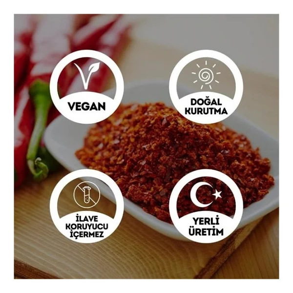 Egeye Dönüş Yeni Mahsül Öğütülmüş Çok Acı Saf Pul Biber - 100 Gr. 1. Kalite (Ekstra Acı) - Görsel 3