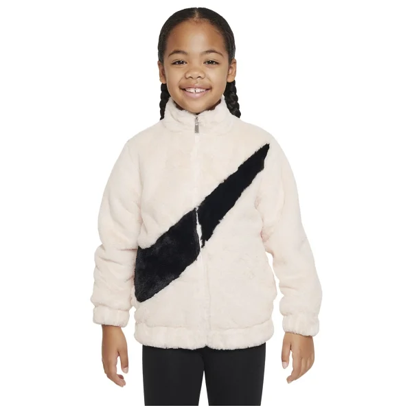 Nike Big Swoosh Faux Fur 36j828 Çocuk Peluş Mont - Görsel 7