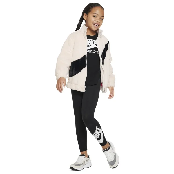 Nike Big Swoosh Faux Fur 36j828 Çocuk Peluş Mont - Görsel 4
