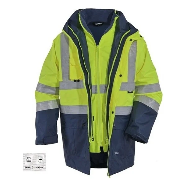 Frekans İş Güvenliği 5+1 Reflektörlü Kışlık Mont Parka Içi Çıkmalı Turuncu Yerli Kaban Işçi Montu Mühendis Montu - 3xl - Görsel 8