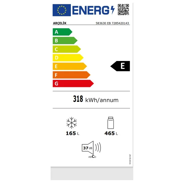 Arçelik 583630 Eb Çift Kapılı No-Frost Buzdolabı - Görsel 5
