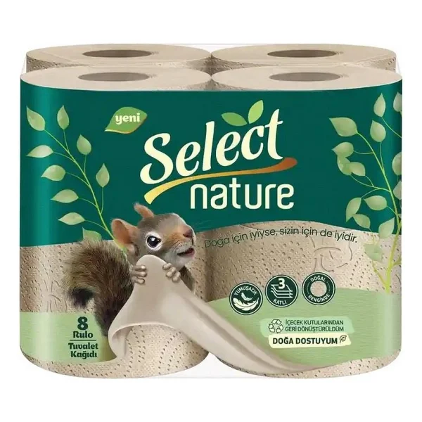 Select Nature 3 Katlı Tuvalet Kağıdı 8'li (6 Adet) - Görsel 2
