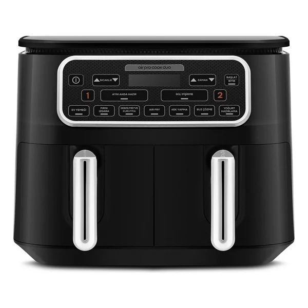 Karaca Air Pro Cook Duo Ev Yemeği Xxxl 8 Lt Black Chrome Yağsız Fritöz - Görsel 4