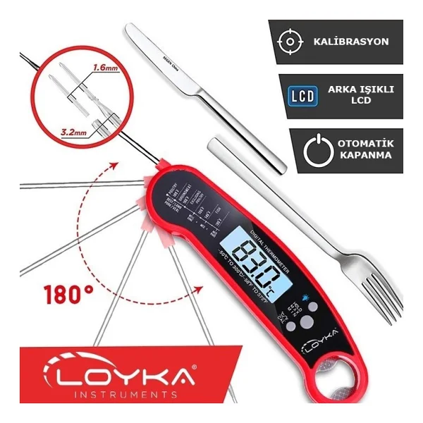 Loyka Inno 502 Katlanabilir Problu Mutfak Termometresi - Görsel 4
