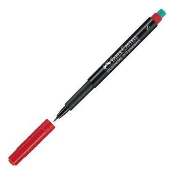 Faber-Castell 1523 S Kırmızı Permanent Asetat Kalemi - Görsel 3