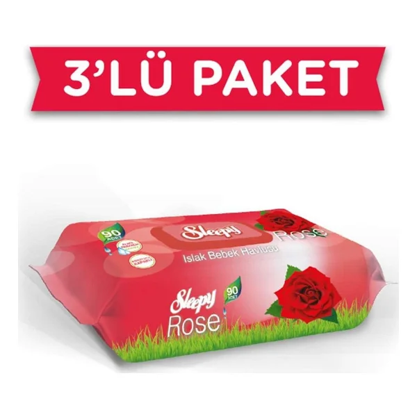 Sleepy Gül Kokulu 90 Yaprak 2'li Paket Islak Mendil - Görsel 5