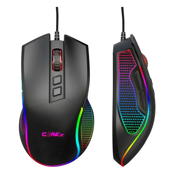 Claws Crossfire V1 Beyaz RGB Makrolu Optik Kablolu Oyuncu Mouse - Görsel 7
