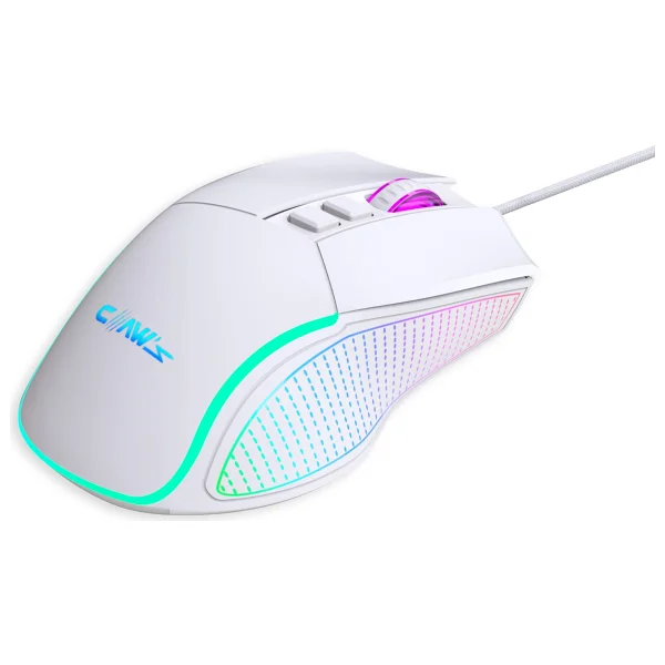 Claws Crossfire V1 Beyaz RGB Makrolu Optik Kablolu Oyuncu Mouse - Görsel 6