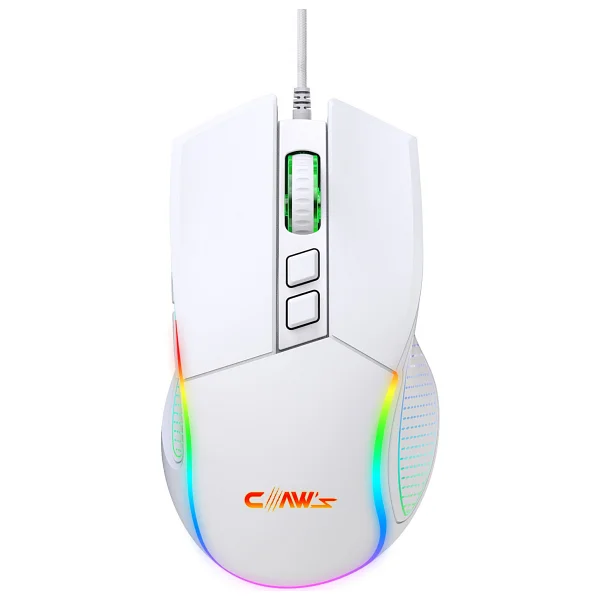 Claws Crossfire V1 Beyaz RGB Makrolu Optik Kablolu Oyuncu Mouse - Görsel 8