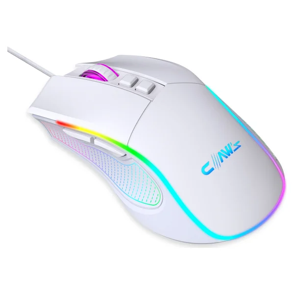 Claws Crossfire V1 Beyaz RGB Makrolu Optik Kablolu Oyuncu Mouse - Görsel 5
