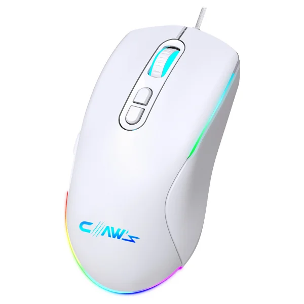 Claws Titan X1 Beyaz RGB Optik Kablolu Oyuncu Mouse - Görsel 3