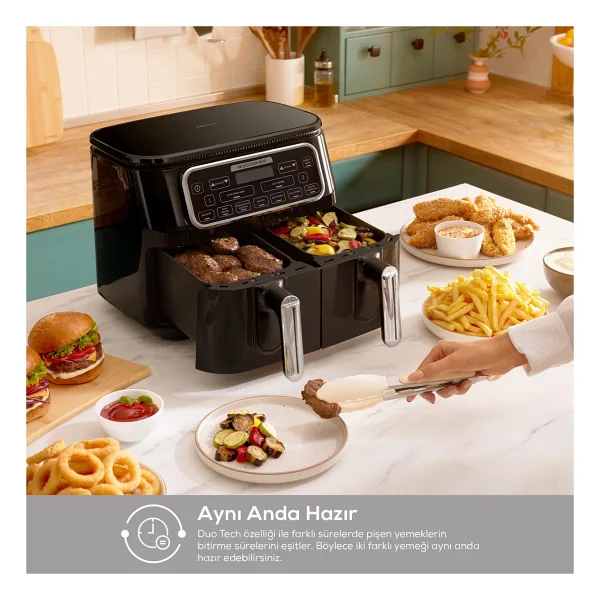 Karaca Air Pro Cook Duo Köz Xxxl Ruby 8 Lt Yağsız Fritöz - Görsel 3