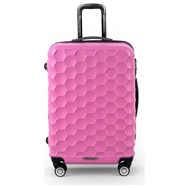 Polo&Sky Petek Abs Pembe Orta Boy Valiz - Görsel 9