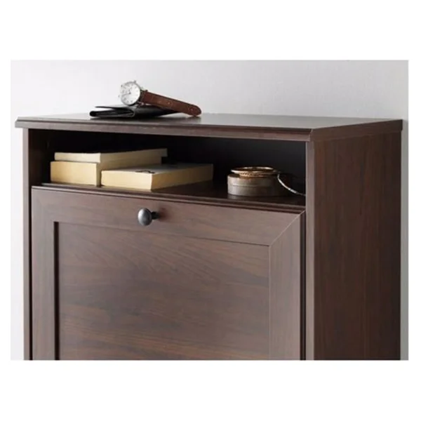 IKEA Brusalı Kahverengi 61x130 cm 3 Kapaklı Ayakkabılık - Görsel 6
