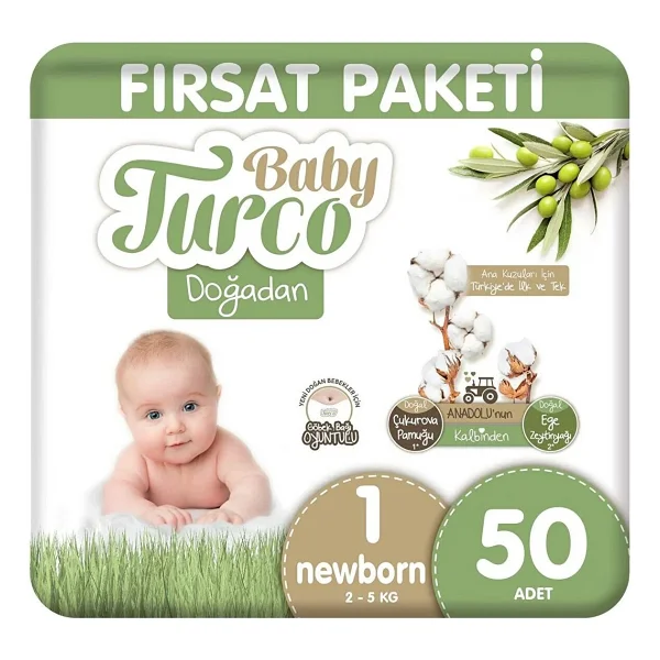 Baby Turco Doğadan 1 Numara Yenidoğan 50'li Bebek Bezi - Görsel 6
