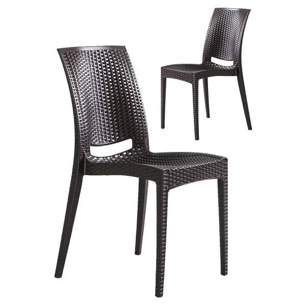 Mobetto 2 Adet Rattan Kahve Sandalye Balkon Bahçe Teras - Görsel 2