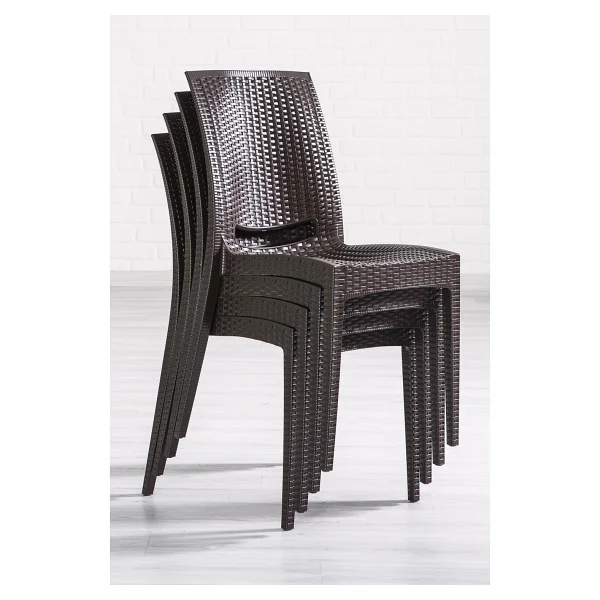 MOBETTO 6 Adet Rattan Kahve Sandalye / Balkon-bahçe-teras - Görsel 5
