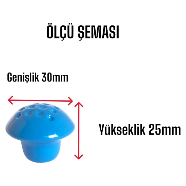 Glaswen 15 Adet Mavi Noktalı Mantar Düğme Kulp Çocuk Bebek Mobilya Çekmece Dolap Kapak Kulbu Metal Kulp Aksesuarları Vidalı - Görsel 3