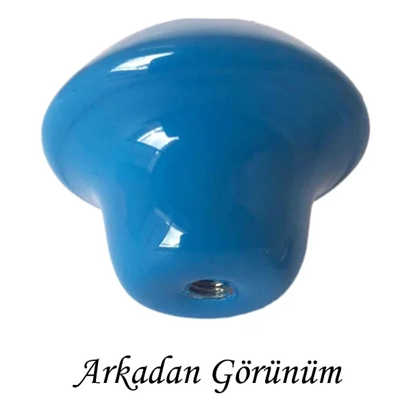 Glaswen 15 Adet Mavi Noktalı Mantar Düğme Kulp Çocuk Bebek Mobilya Çekmece Dolap Kapak Kulbu Metal Kulp Aksesuarları Vidalı - Görsel 4