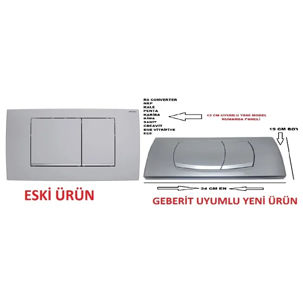Geberit Twinline30 115.899.Kn.1 Kumanda Kapağı,Mat Krom - Görsel 3